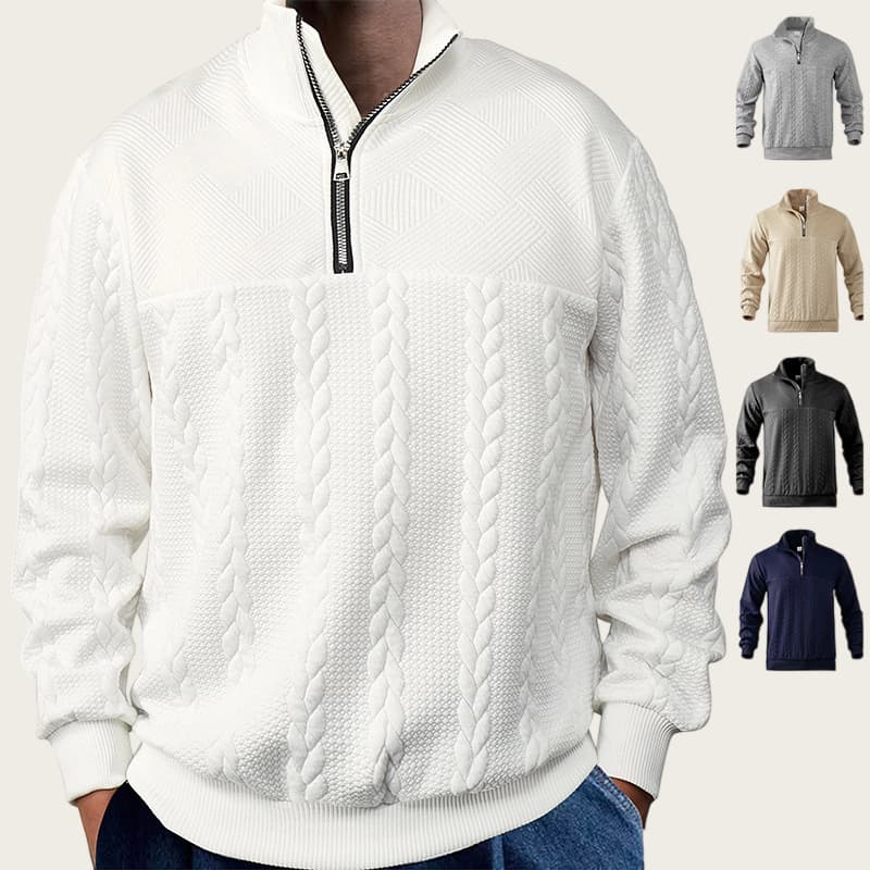 Men's Half-Zip Sweatshirt - Lightweight Pullover Hoodie With Stand Collar, Loose Fit Long Sleeve Casual Top For Autumn & Spring