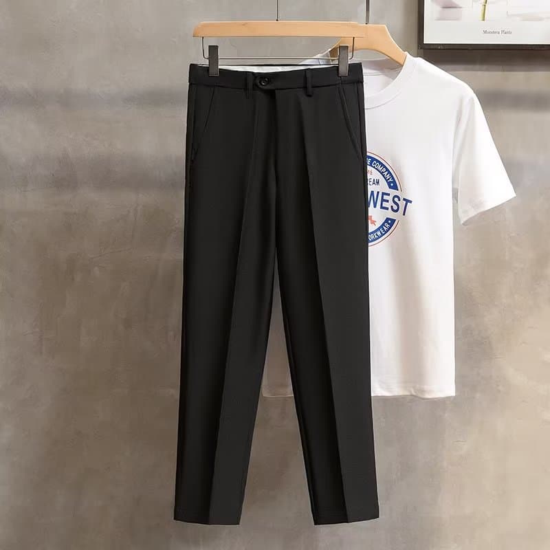 Men's casual pants, spring Korean version, trendy loose fitting straight leg youth thick straight leg long pants, suit pants