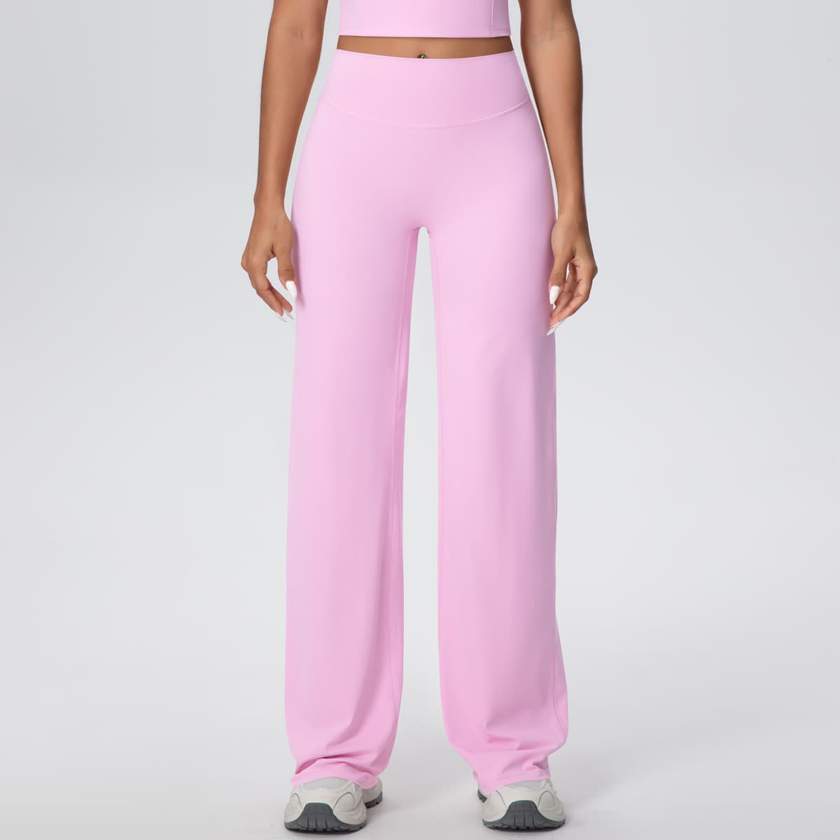 High Waisted Bare Skin Feel Tight Yoga Pants Hip Lifting Straight Leg Loose Fitting Slimming Outdoor Sports Running Fitness Long Pants