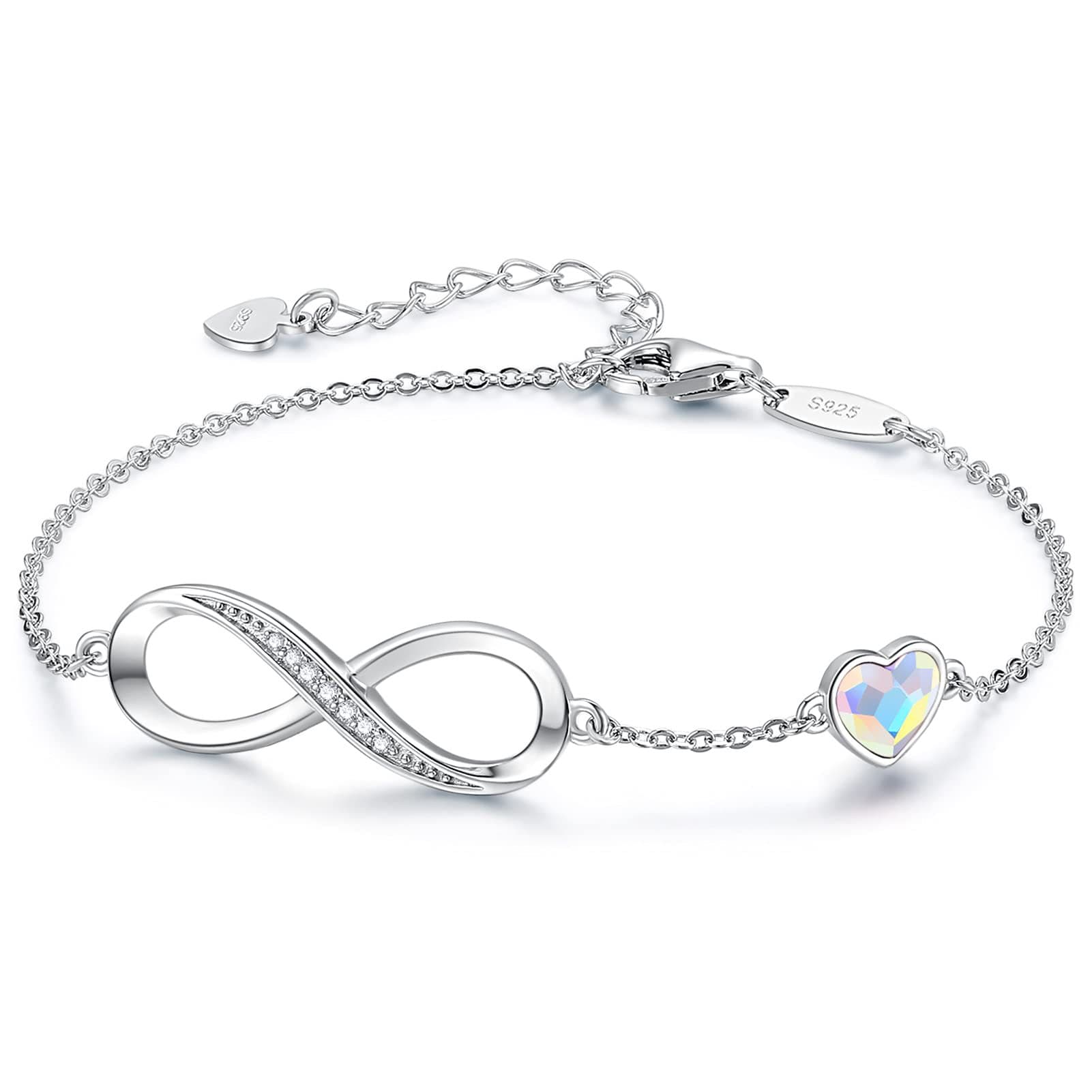 Infinite 8 shaped zircon bracelet does not fade fashionable girlfriend holiday gift infinite jewelry