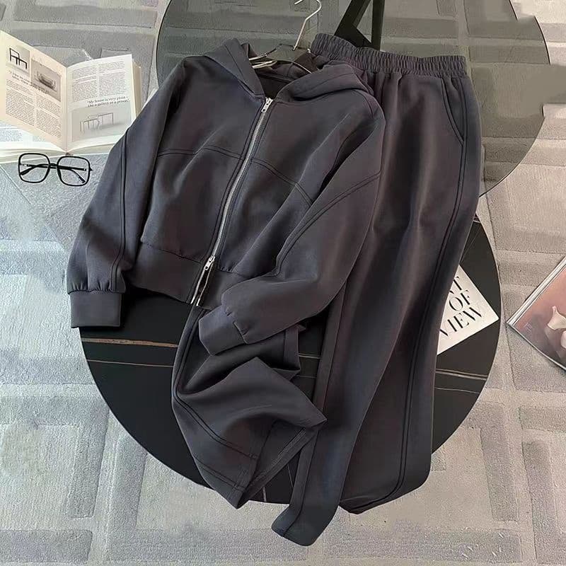 ​​Trendy Casual Sportswear Set | Hooded Sweatshirt & Wide-Leg Pants | Comfortable & Stylish Outfit For Women​​
