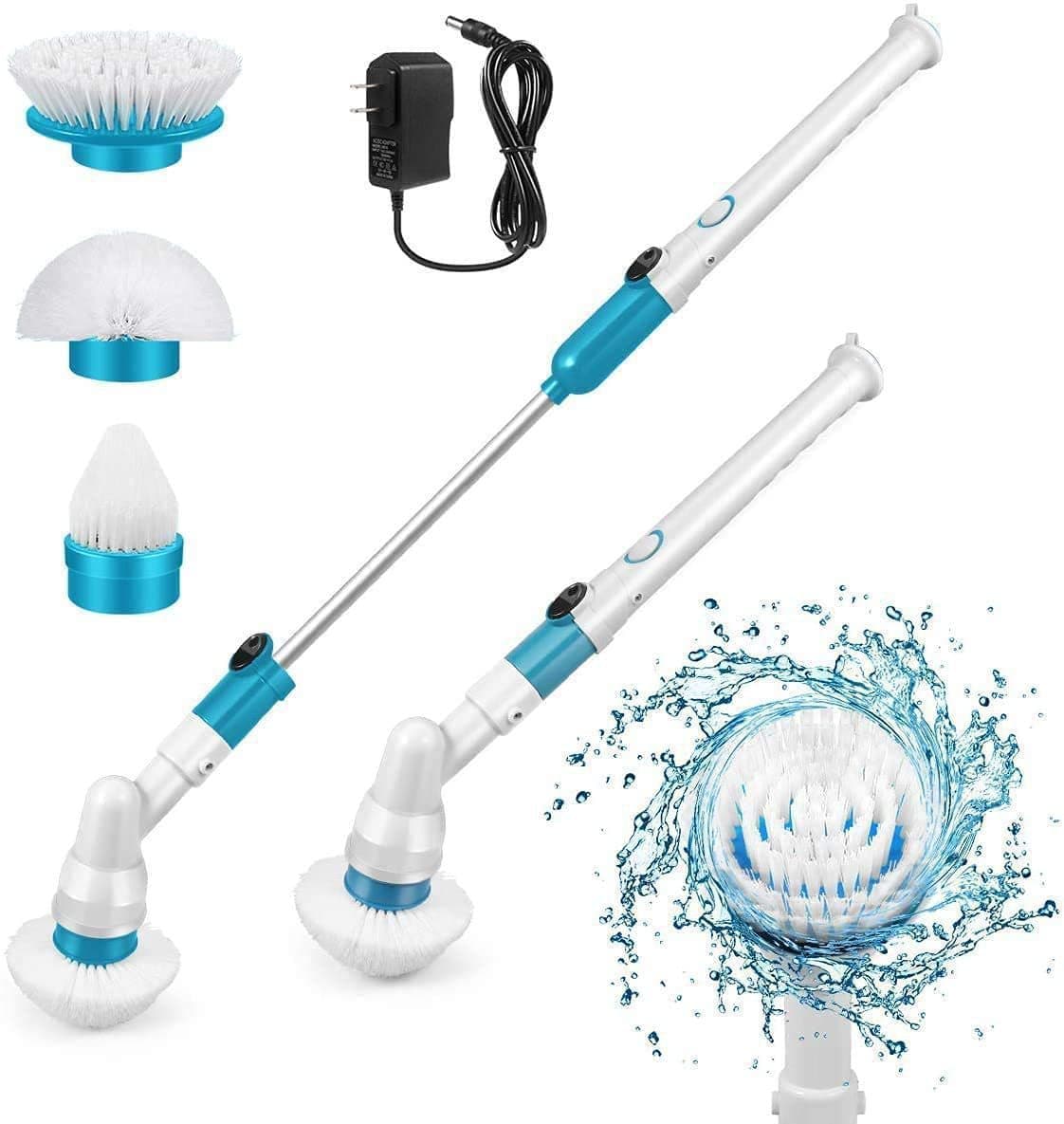 Electric cleaning brush long handle rotating wireless charging bathroom toilet floor tile gap bristle cleaning brush