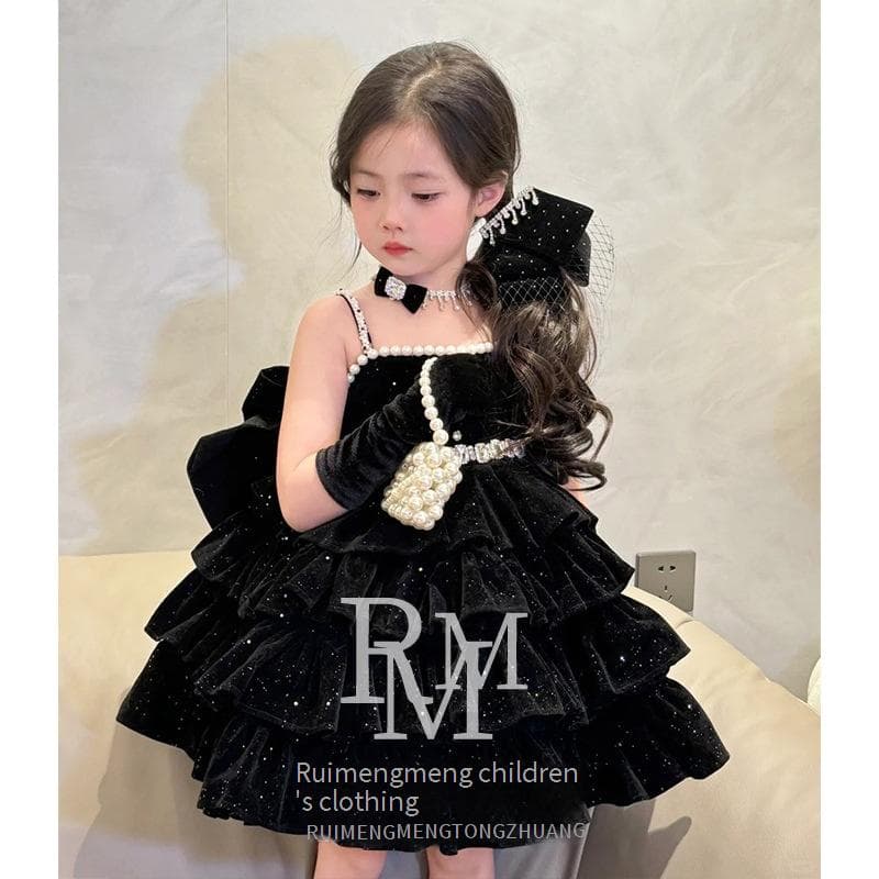 ​Elegant Audrey Hepburn-Style Princess Dress For Girls – Photo Studio Lolita Dress (90-160cm, 100% Polyester, B-Class Safety)​