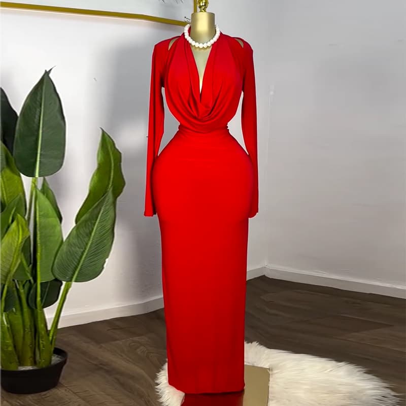 Women's Clothing New Sweet And Fresh Pile Collar High Waist Hip Dress Long Skirt