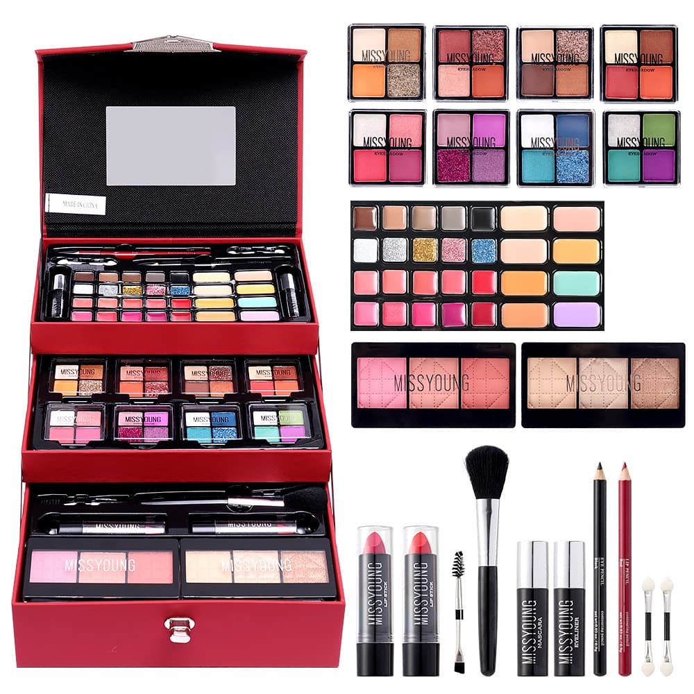[Mother'S Day Gift]Surprise Lucky - Popular Makeup Box Pearlescent Matte Eyeshadow Lipstick Eyeliner Lip Liner Facial Blush Holiday Gift Set