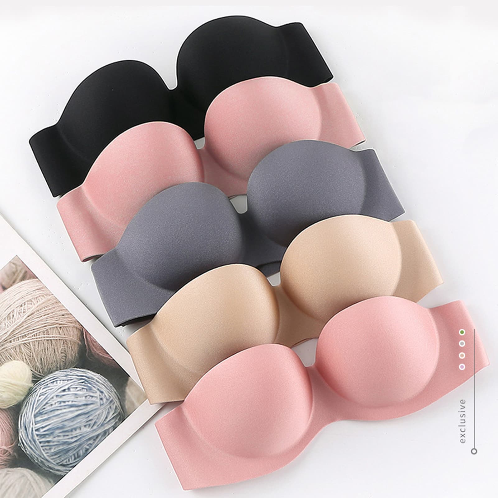 Weizhifu Women Bra Invisible Strapless Bra Wireless One-Piece Breathable Corset Push Up Underwear Non-Slip Bralette Female Underwear