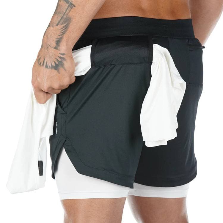 Men's Clothing sports shorts men's brothers quick-drying plus size mesh boxing fitness two-piece shorts