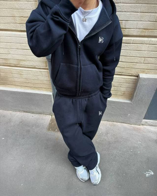 Ensemble pantalon et veste de survêtement tendance pour homme avec logo brodé