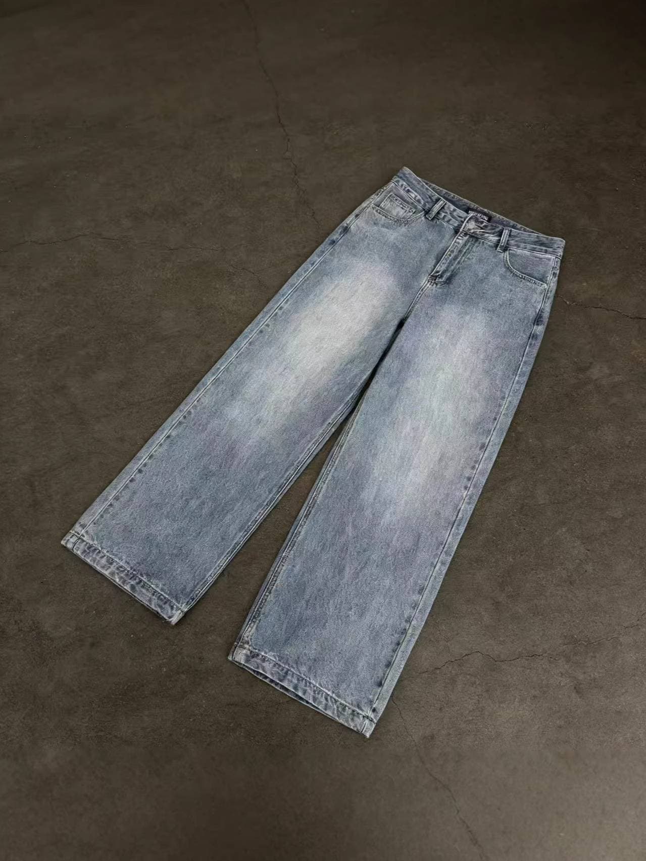 Men's Clothing 2026 Spring New American Retro Washed Whiskered Distressed Straight Leg Jeans Trendy Pants