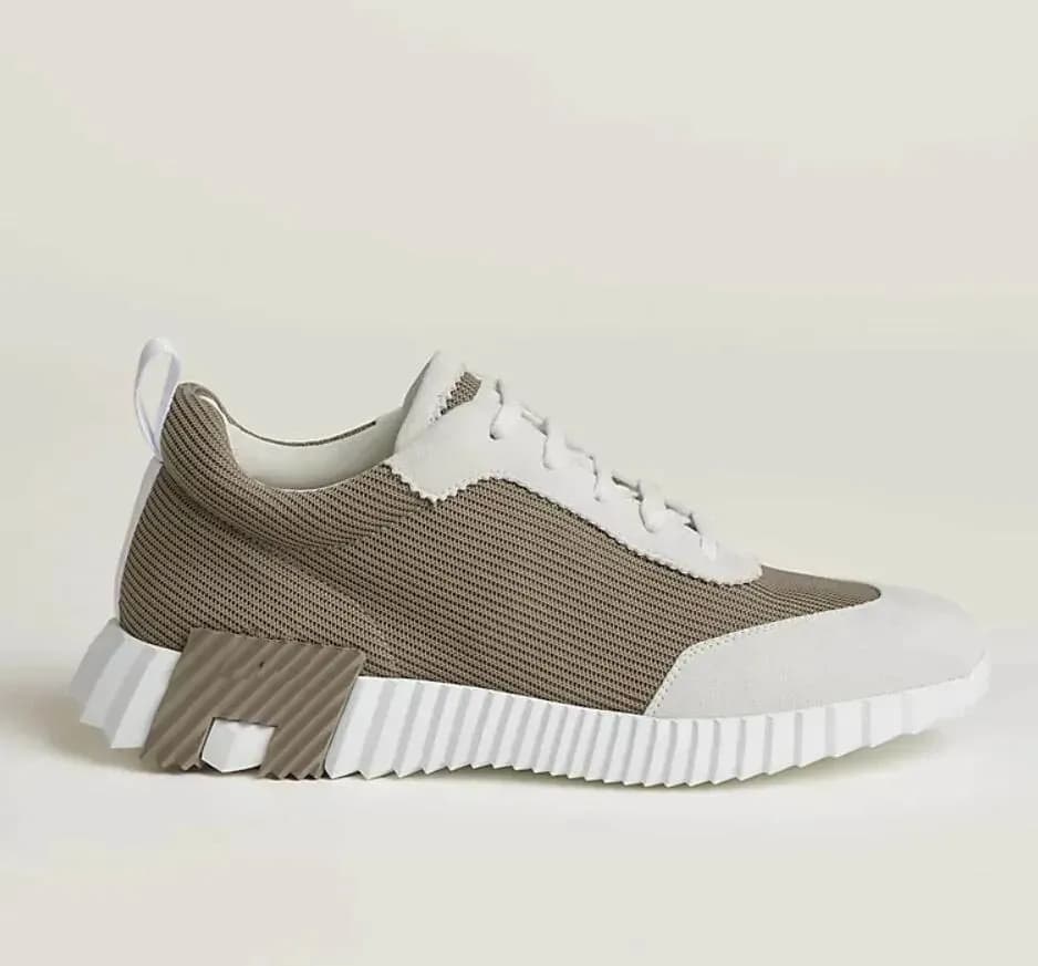 Baskets montantes de marque H pour homme, style décontracté, en cuir et mesh, à lacets, style running.
