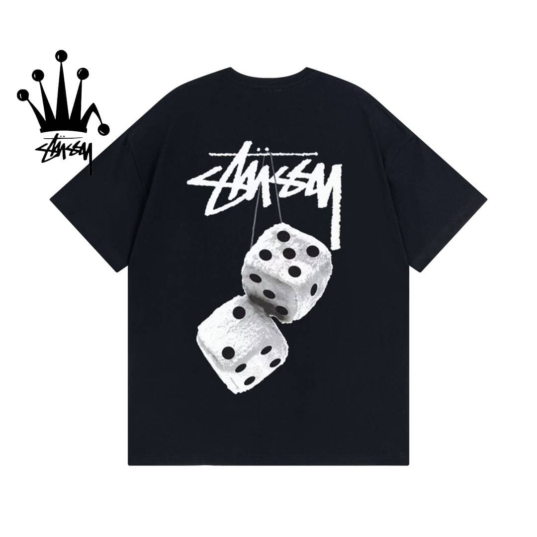 Stussy Dice Pattern Printed Cotton Short Sleeved T-shirt
