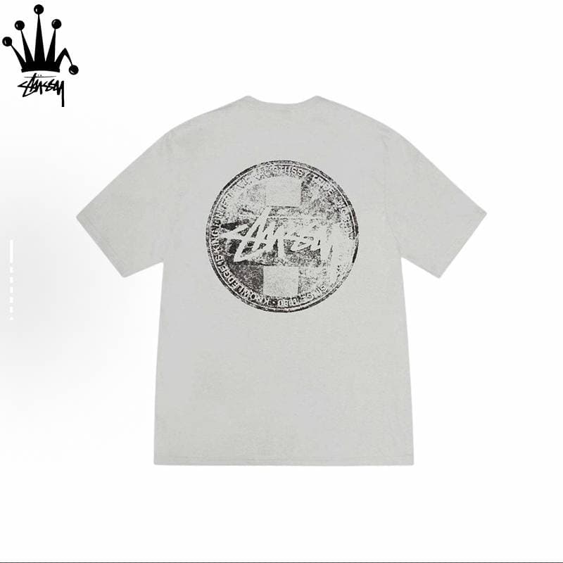 Stussy Round Stamp Printed Cylindrical Short Sleeved T-shirt Made Of Pure Cotton Fabric For Both Men And Women