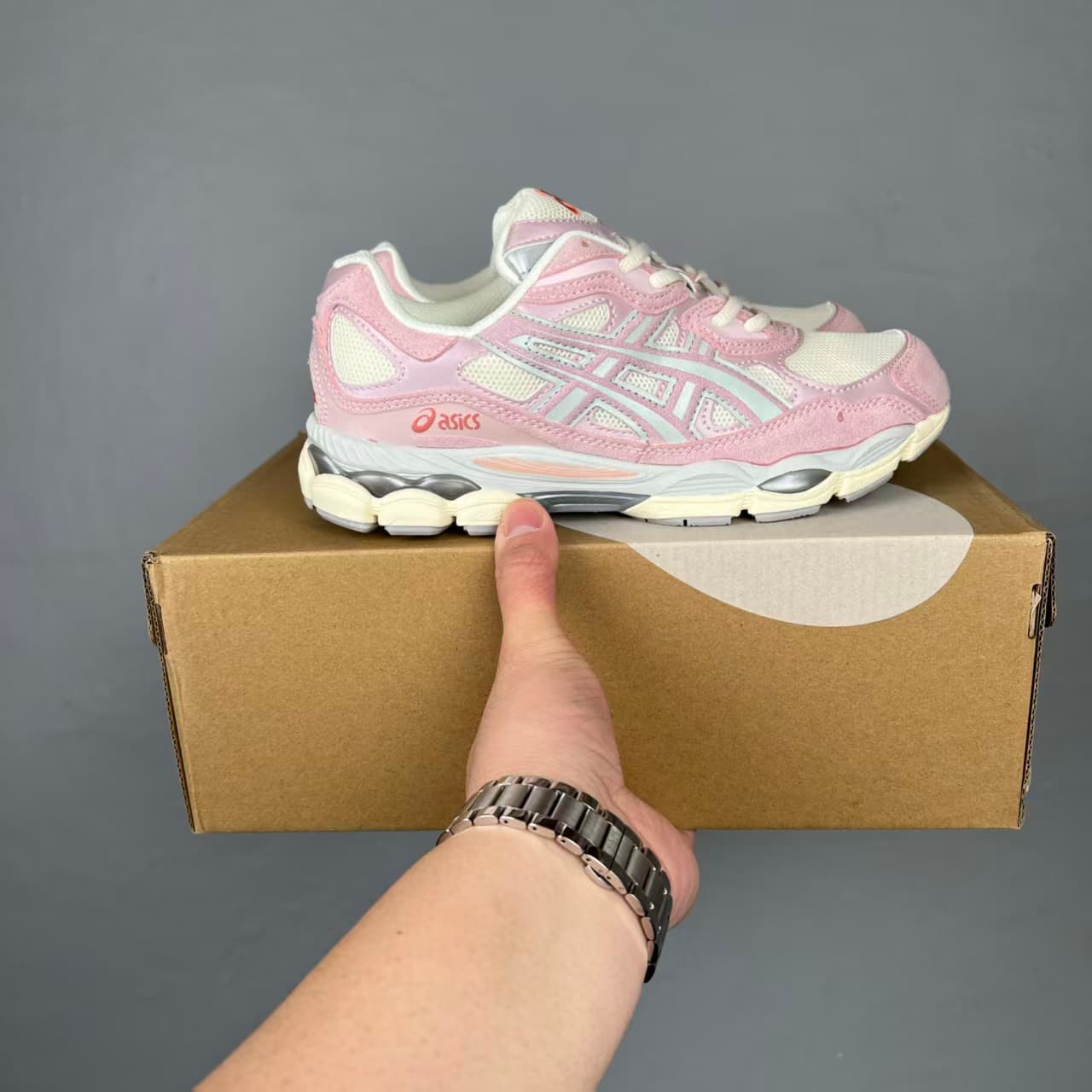 GEL_NYC Pure Original Nouveau Style Chaussures de course basses bleues en maille patchwork résistante à l'usure, respirantes et amortissantes.