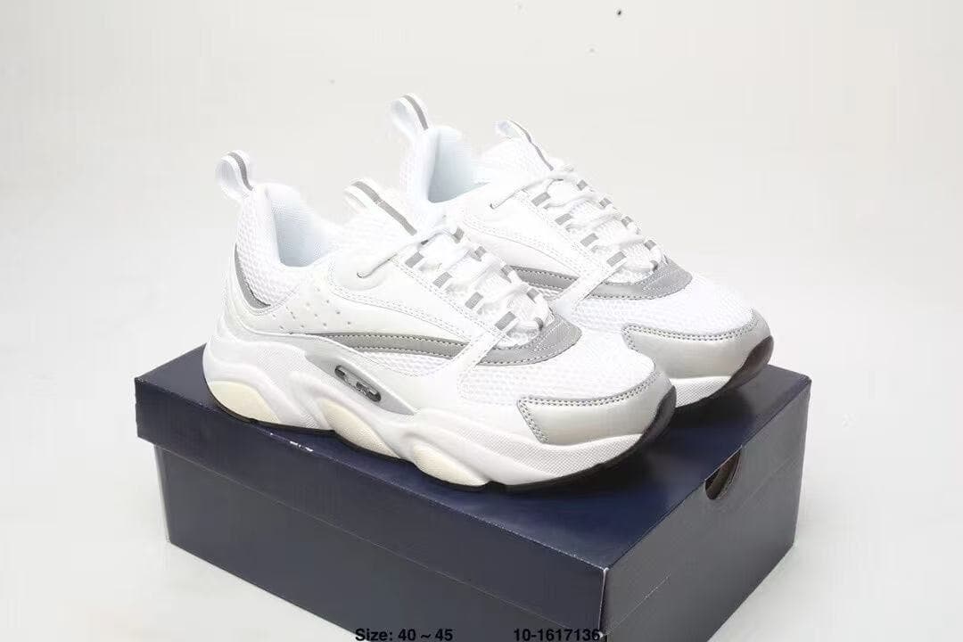 Chaussures basses de sport et de loisirs B22 en cuir et maille avec bride à logo pour homme