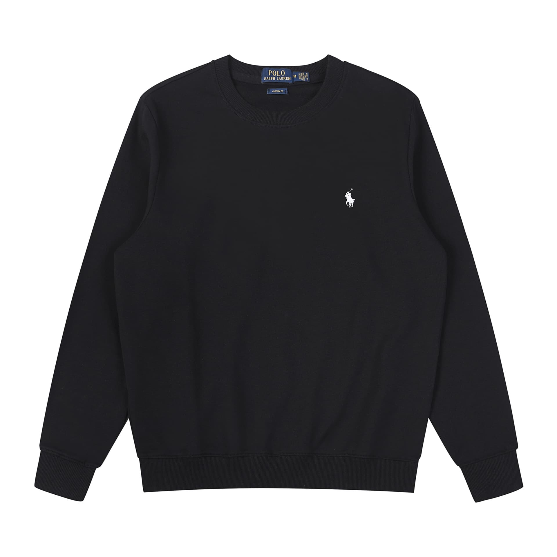 Vêtements pour hommes Col rond Manches longues Coton fin Grande taille Polo décontracté Sweat-shirt brodé poney
