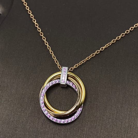 European and American brand pink heart-shaped necklace for women, sweet and cool, teenage rhinestones, exquisite collarbone chain, choke ring, party