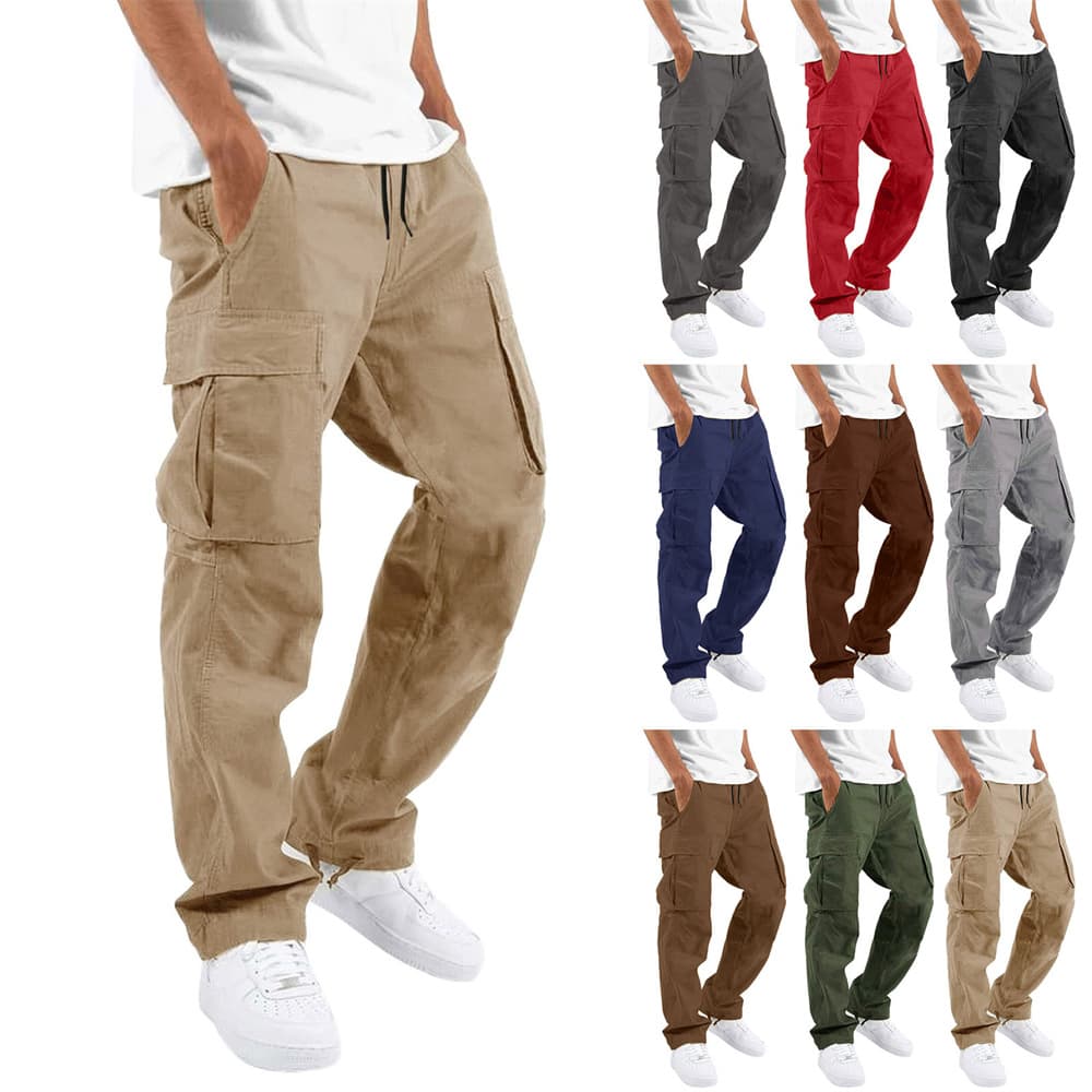 Men's Clothing Overalls Drawstring Multi-pocket Casual Pants