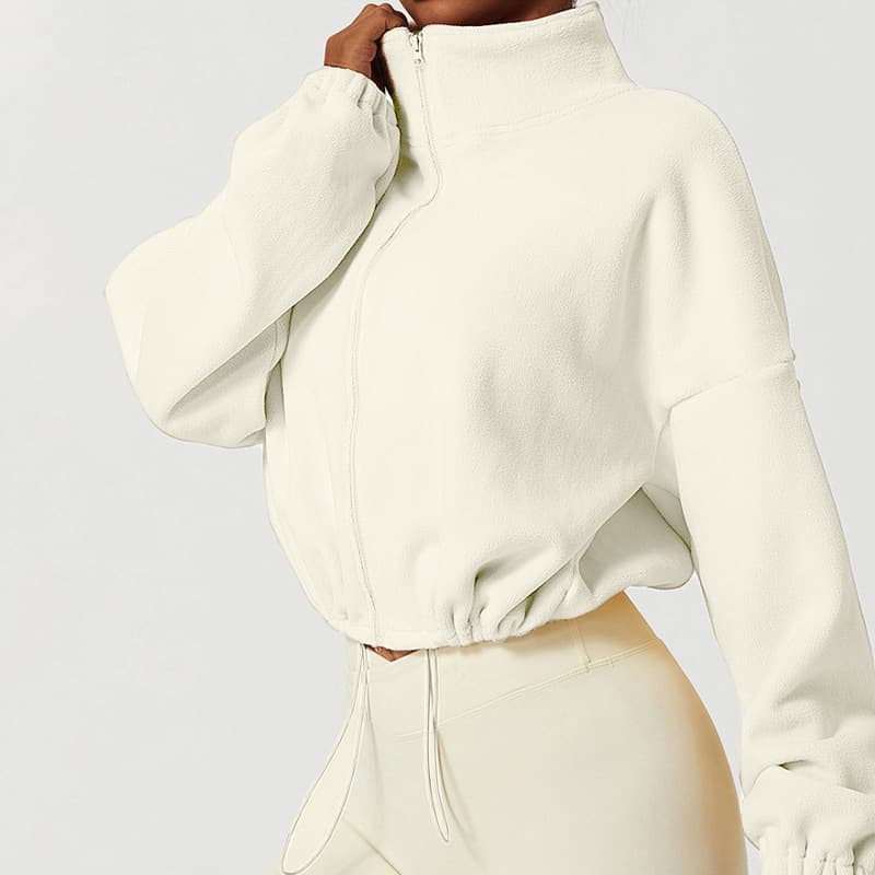 Women’s Clothing Plush Yoga Sports Jacket Women's Double Sided Austrian Fleece Stand Up Collar Top Loose Warm Outdoor Fitness Casual Jacket