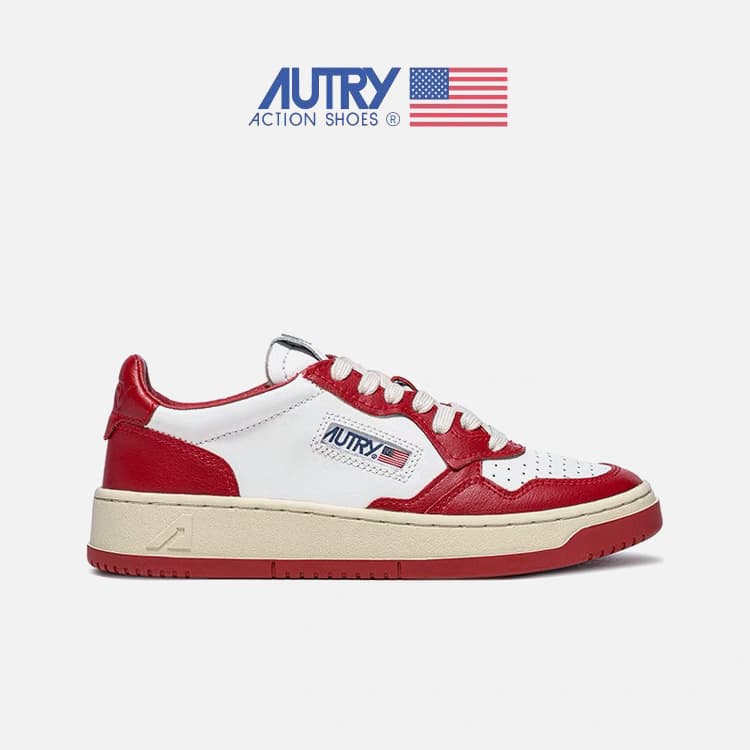 Autry ~ chaussure épissure queue blanche chaussures décontractées rétro bout rond à lacets même Style chaussures sport petites chaussures blanc