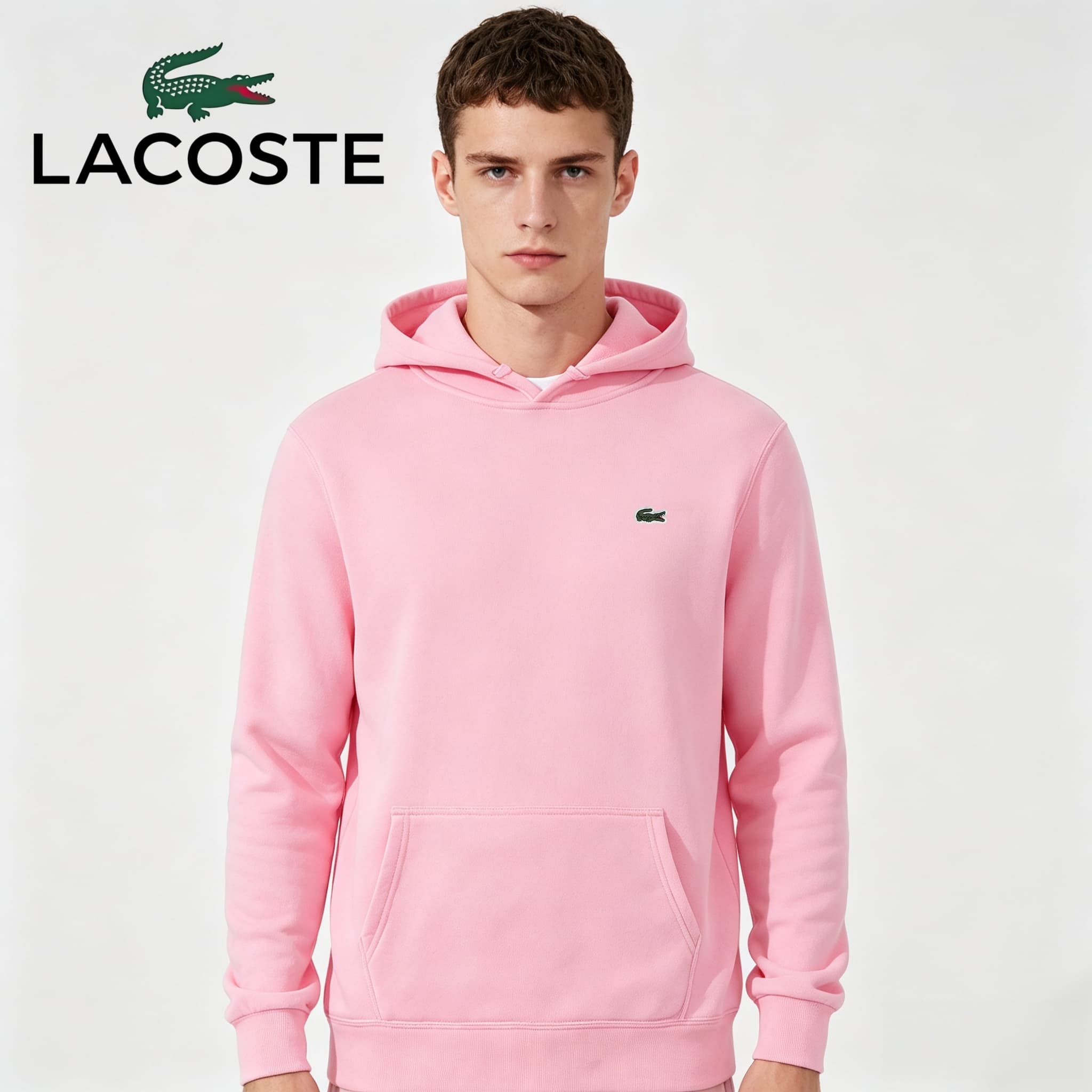 LACOSTE, Sweat à capuche homme, Printemps, Haut brodé crocodile de haute qualité, Sweat à capuche classique