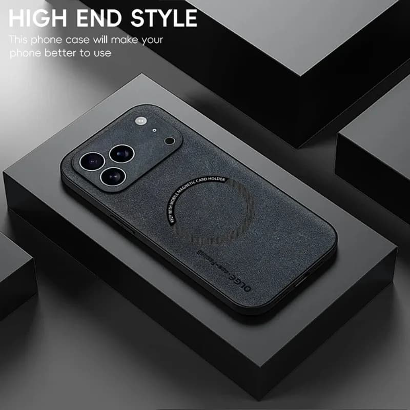 Original Leather Shockproof Phone Case For Iphone 16 15 14 13 12 17 Pro Maxair Magnetic Wireless Charging Cover