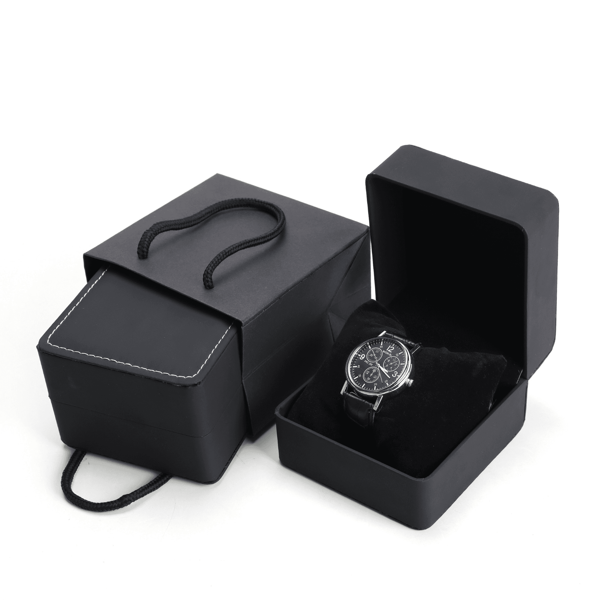 Watch Box Round Corner Frosted Watch Box Pu Leather Men's Watch Box Bracelet Jewelry Jewelry Storage Box Gift Packaging Box