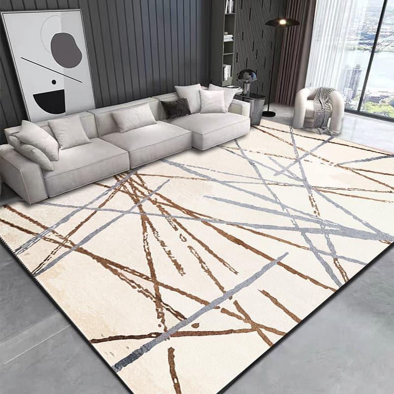 Living Room Rug,Large Rug,Oversized, Gold Leaves Design,Bedroom Rug,Soft And Thick, Machine Washable, Thickened Rug, Bedside Rug,Decorative Indoor Rug