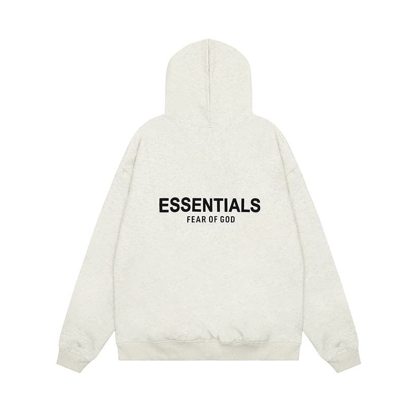 Sweat à capuche en silicone intégral 2025 Noir Leer Flocking FOG Double Sich ESSENTIALS Marque tendance Cross-Border