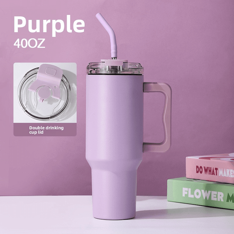40oz Insulated Tumbler With Straw – Large Capacity Car Cup, 304 Stainless Steel Inner, Leakproof & Sweatproof, Keeps Drinks Cold/Hot For 6+ Hours