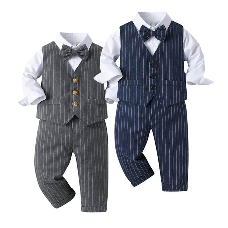 Mother&Kids Three-piece children's suit baby with coat boy's suit