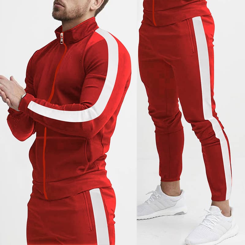 Man's clothing Casual men's sports suit color matching men's casual suit hooded fashion sports