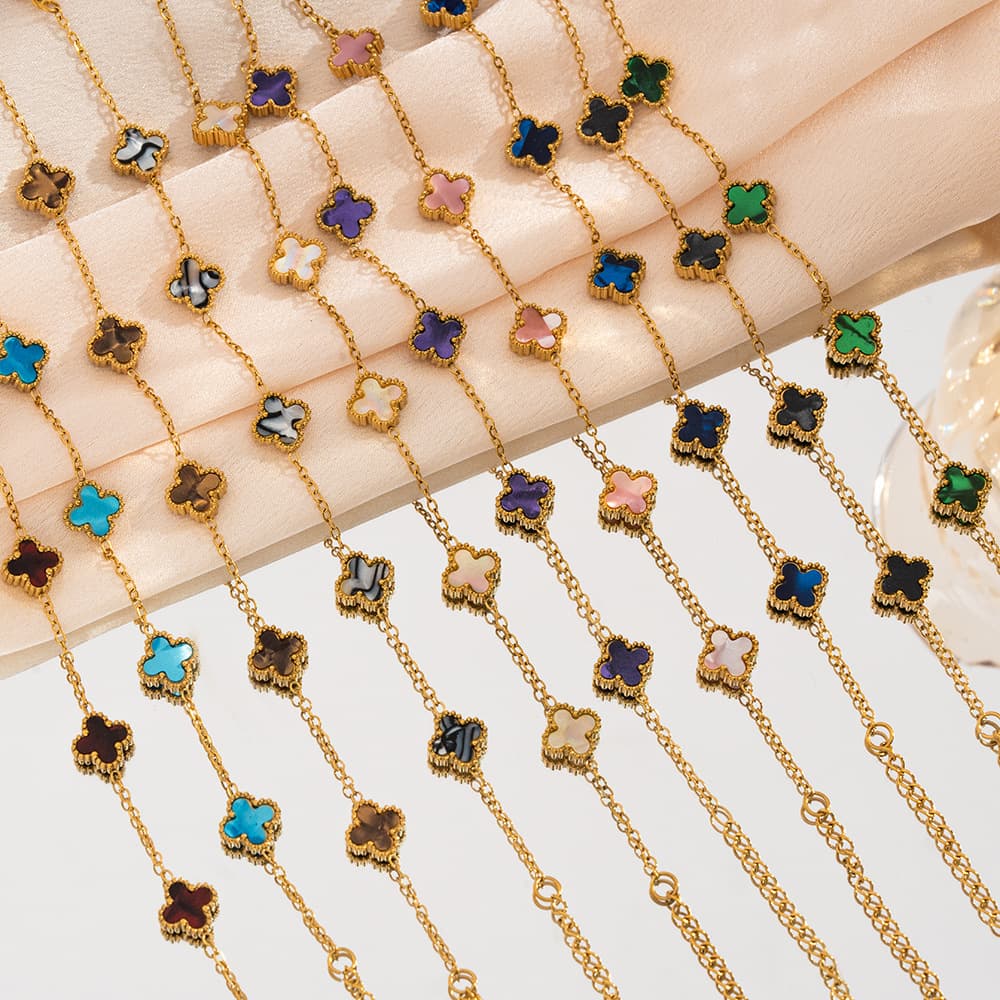 9mm Clover Bracelet Light Luxury High-end Feel Cross-border Hot-selling Women's European And American Non-fading Hand !