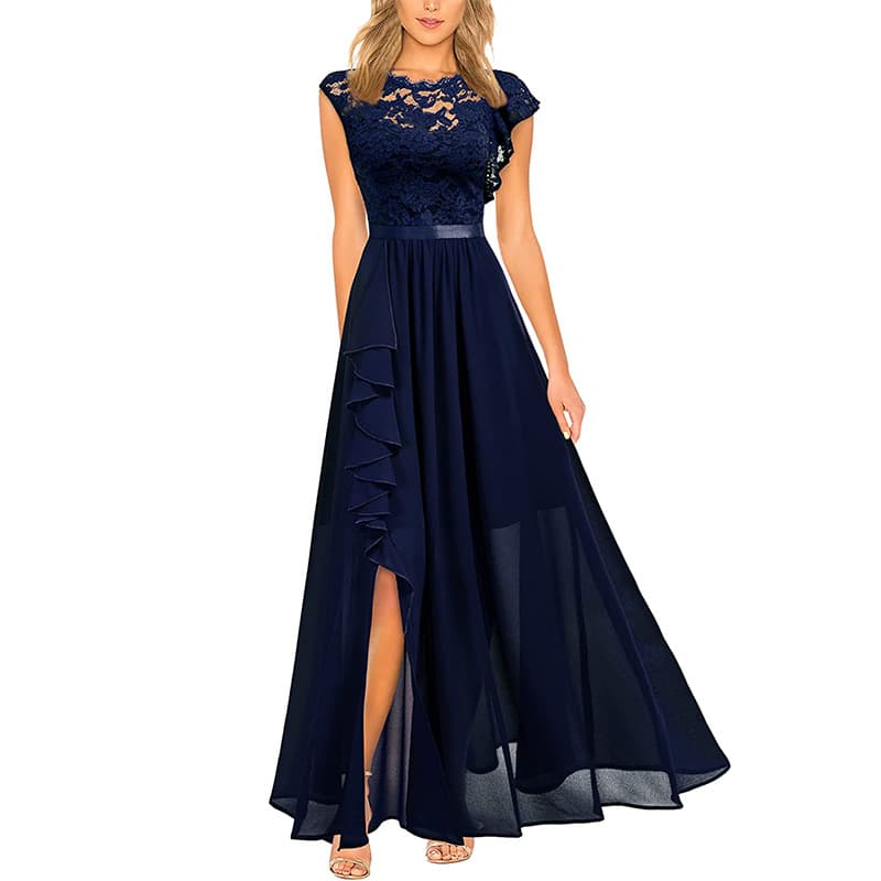 European and American hot style dress evening dress lace style high waist long skirt