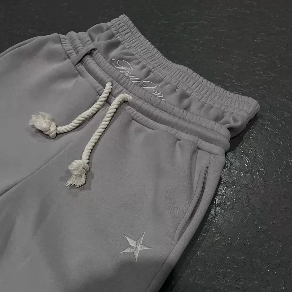 Men's Clothing Embroidered Two Piece Double Waist Sweatpants European And American Trendy Hip Hop Trousers Loose Drawstring Casual Trousers