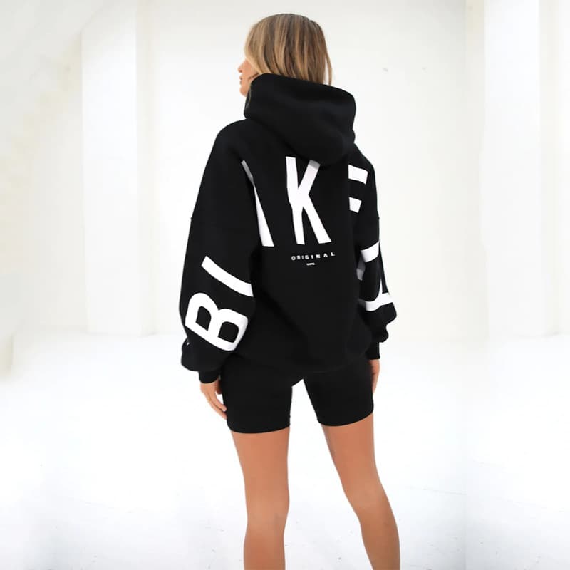Sweat à capuche ample à manches longues pour femmes