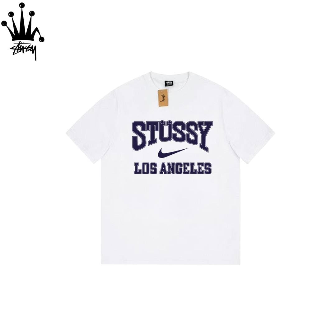 Stussy&Nike Collaboration Cylindrical Short Sleeved T-shirt Made Of Pure Cotton Fabric For Both Men And Women