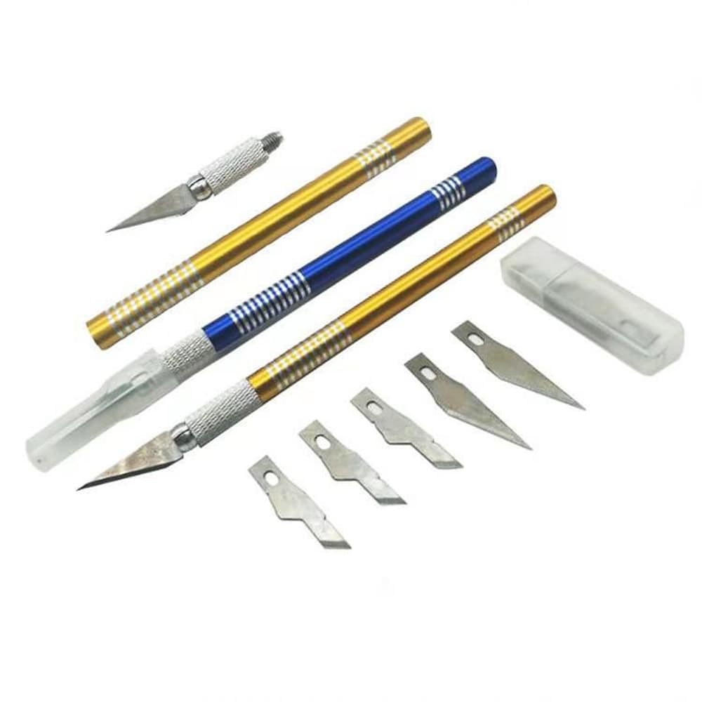 1 Set Craft Knife Craft Engraving Phone Repair Cutter Tool Non-slip Sculpture Paper Cutting Blade Handicraft Carving Metal