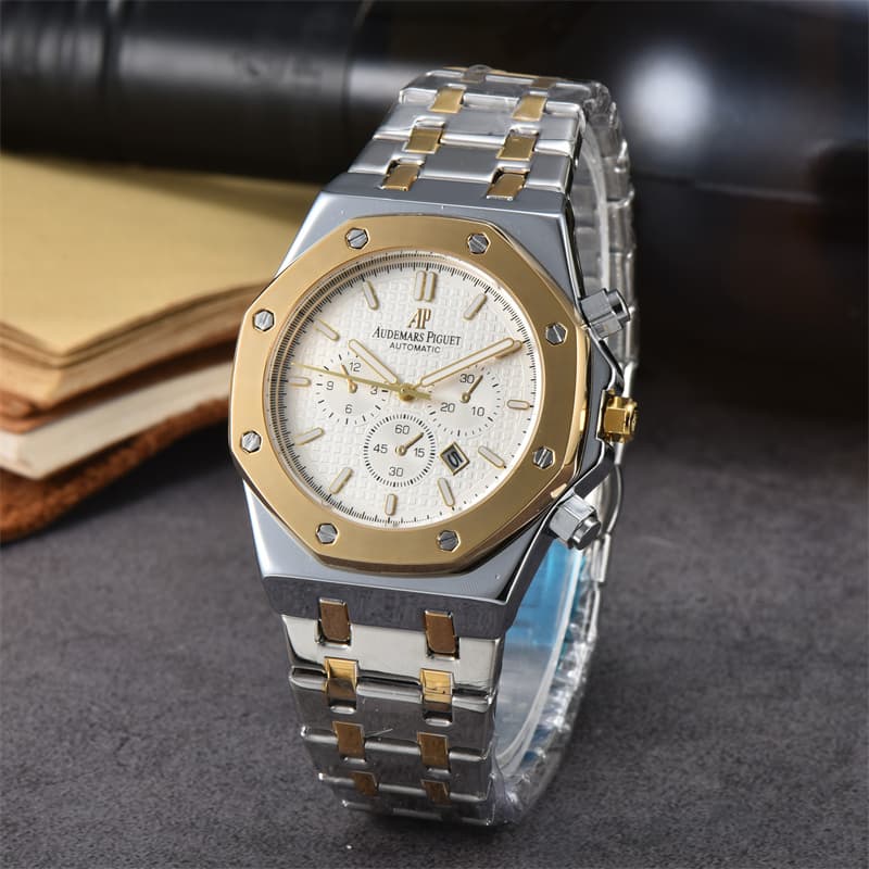 Nouvelle vente chaude AP hommes mode polyvalent montre à Quartz calendrier bracelet en acier montre décontractée
