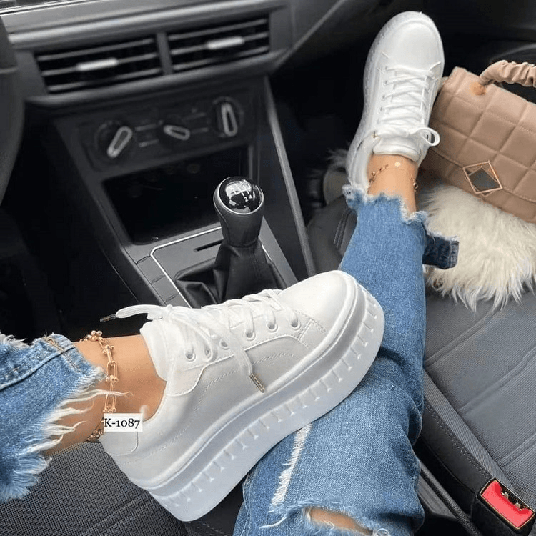 Chaussures de commerce extérieur européennes et américaines, nouvelles chaussures simples à semelle épaisse, grande taille, à lacets, blanches,