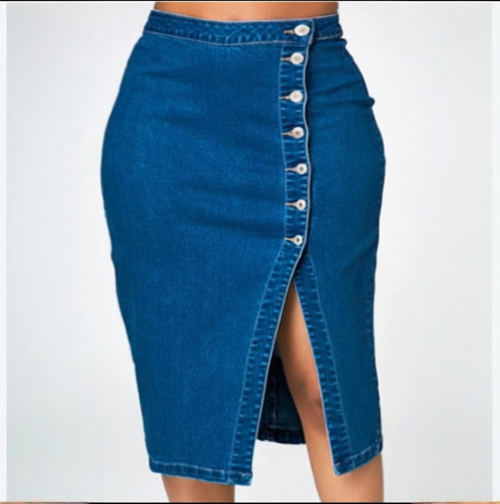 Women's Clothing Fashion Boutique Large Size Denim Long Skirt