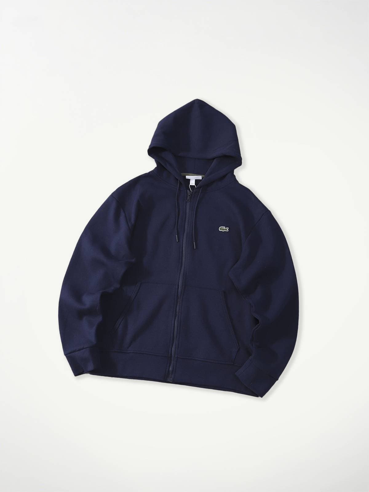 Sweat à capuche Lauren avec logo brodé, en coton zippé et poches, coupe-vent, idéal pour une tenue décontractée.