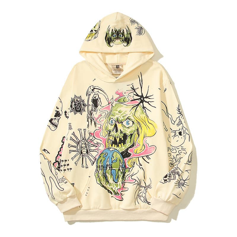 "Men's Oversized Pullover Hoodie - High Street Fashion Essential With Drop Shoulder Design"