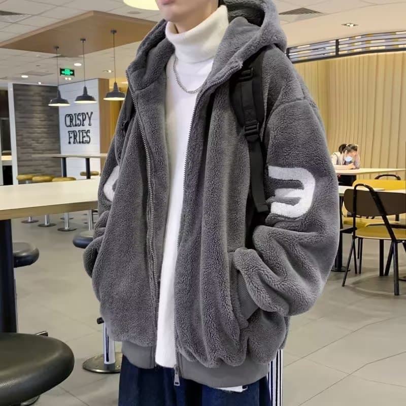 Men's Clothing winter cotton clothing men's trendy brand ins lamb wool thickened coat men's loose one hundred pieces