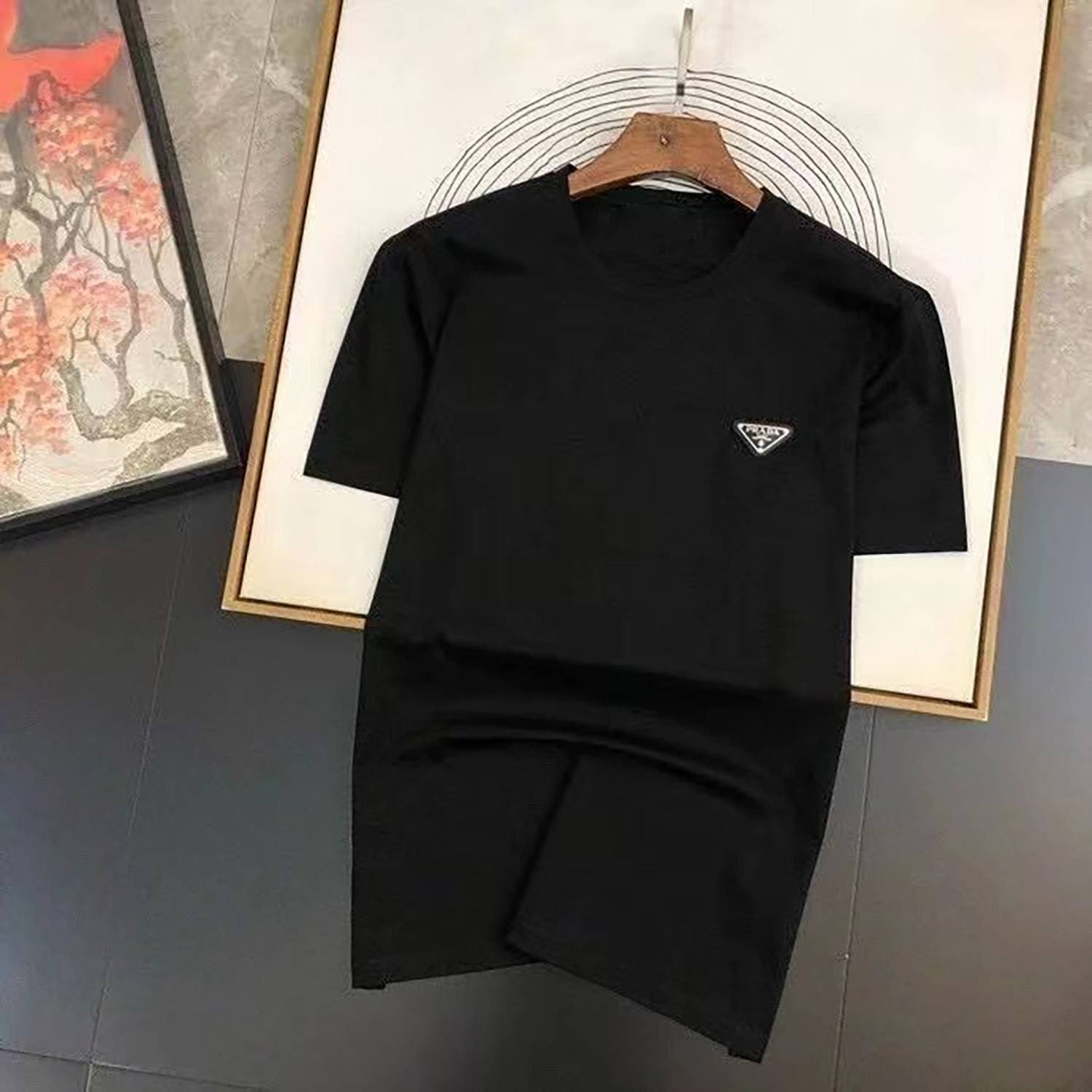 T-shirt à manches courtes imprimé col rond pour hommes printemps été