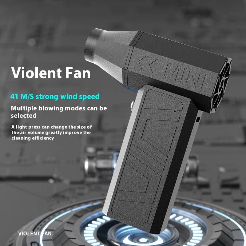Turbo Blower Fan - High-Speed Wireless Handheld Dust Blower & Vacuum (Portable, 120W Power, For PC Cleaning/Car Detailing/Workshop)​​