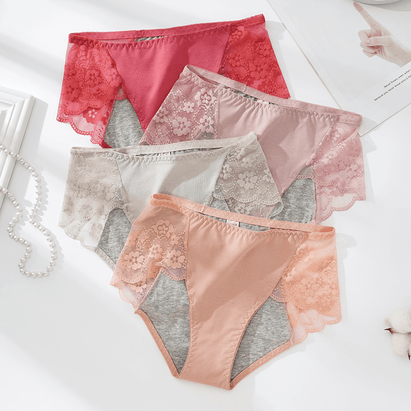 Women's Clothing New Menstrual Pants High-waisted Comfortable and Breathable Lace Transparent Lace