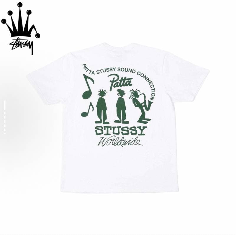 Stussy Stussy&Patta Collaboration Pattern Printed Casual And Comfortable Pure Cotton Short Sleeved T-shirt