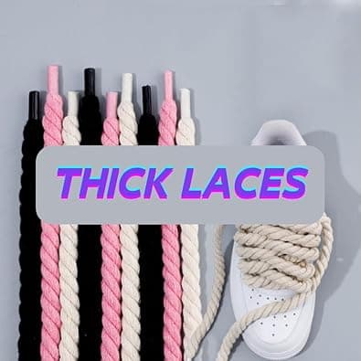 Shoelaces One Three Strand Rope Shoelaces Thick Round Black Warrior Black Beige 7mm Shoelace Rope