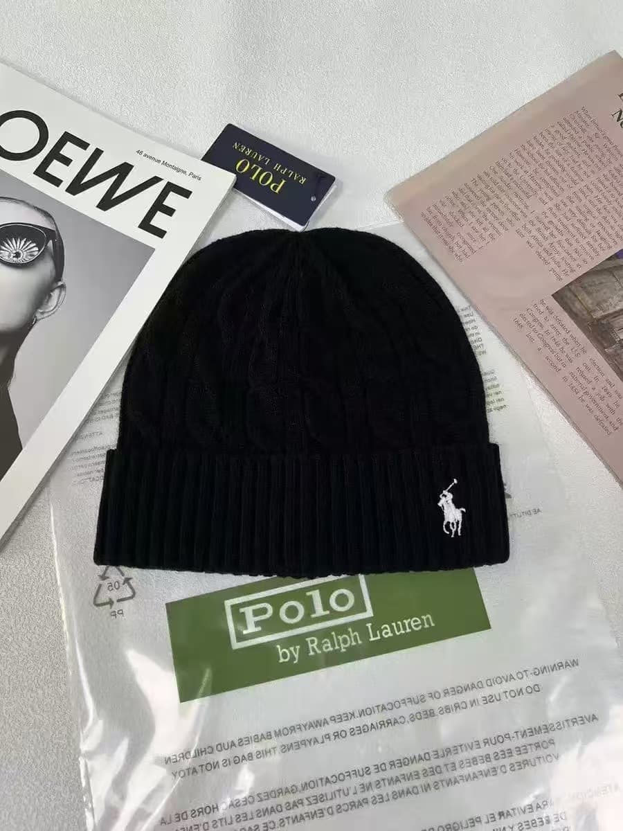 Bonnet tricoté unisexe en laine avec logo cheval brodé, chaud et décontracté, pour l'automne et l'hiver