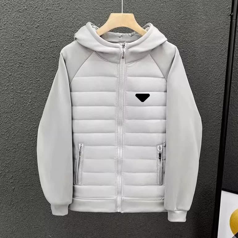 Veste légère en coton à imprimé logo triangulaire pour homme